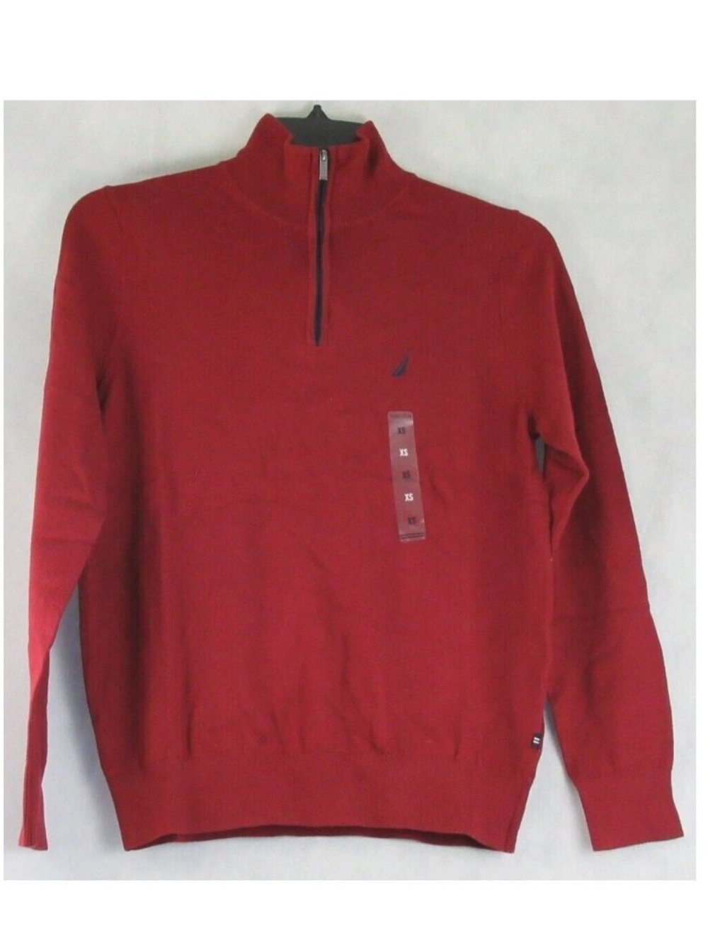 Nautica Men's Classic-Fit Navtech 1/4-Zip Jersey Knit Sweater, Crimson Red, XS